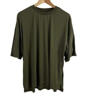 Pretty Garden Green Short Sleeve Oversized T Shirt Women Size Medium